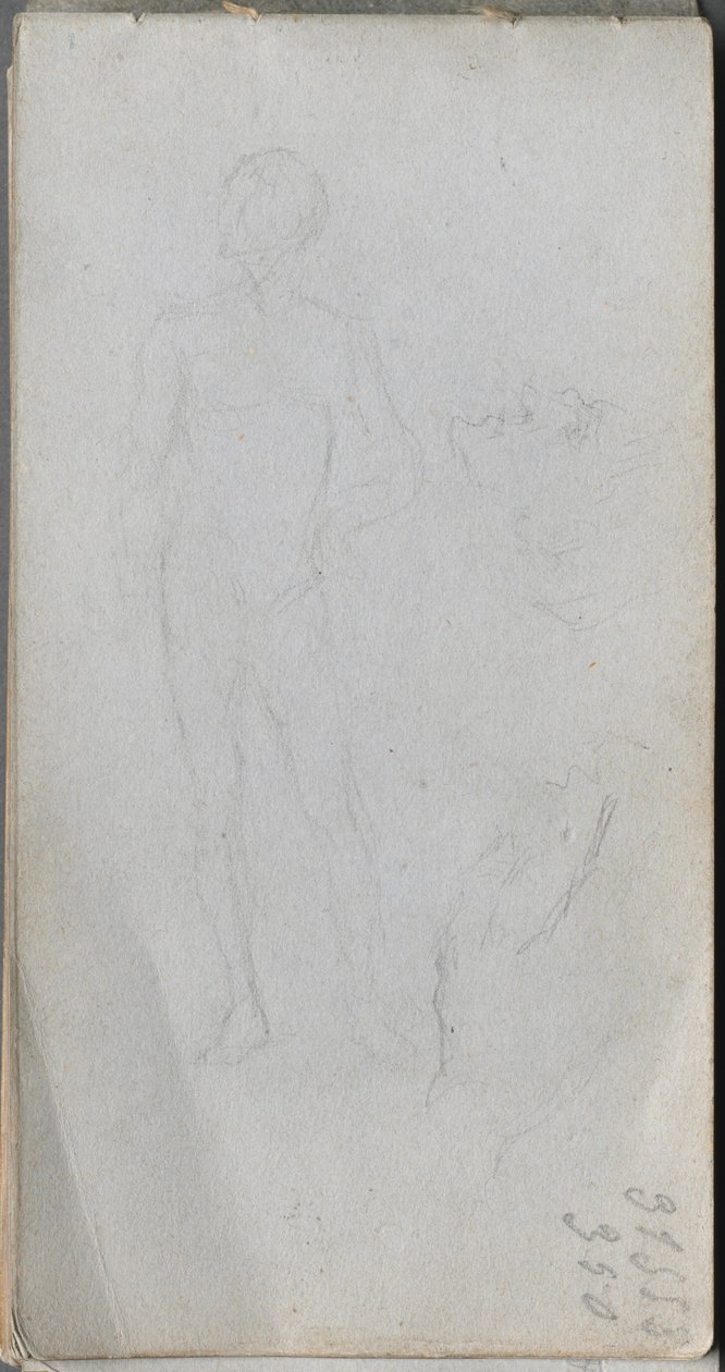 Eskiz defteri, sayfa 100: Çıplak Figür, Profil. by Jean Louis Ernest Meissonier
