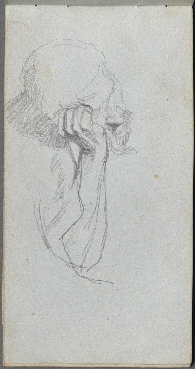 Eskiz defteri, sayfa 16: Melankoli Figürü . by Jean Louis Ernest Meissonier