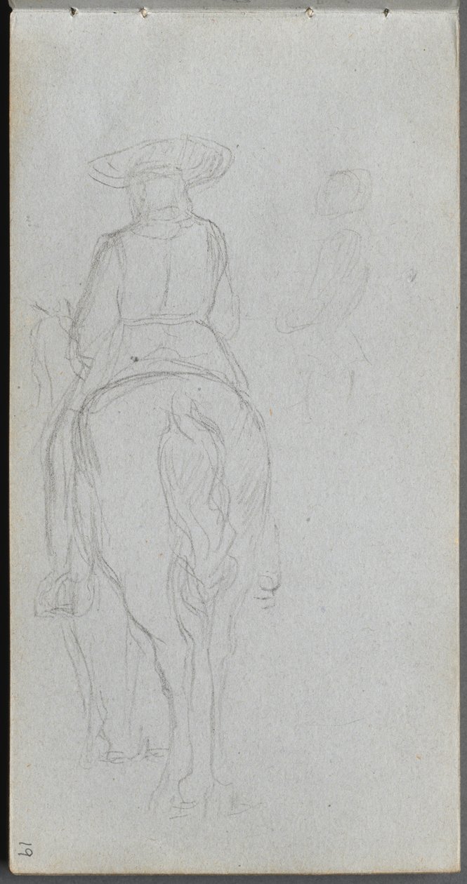 Eskiz defteri, sayfa 19: Atlı Bir Figürün Arkadan Görülmesi. by Jean Louis Ernest Meissonier