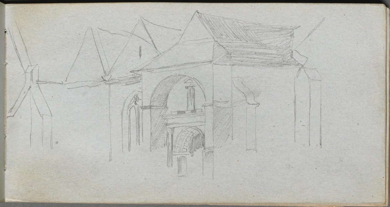 Sketchbook, sayfa 22: Mimari Çalışma. by Jean Louis Ernest Meissonier