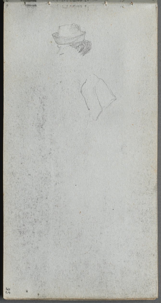 Sketchbook, sayfa 35: Bir Kafanın Çalışması. by Jean Louis Ernest Meissonier