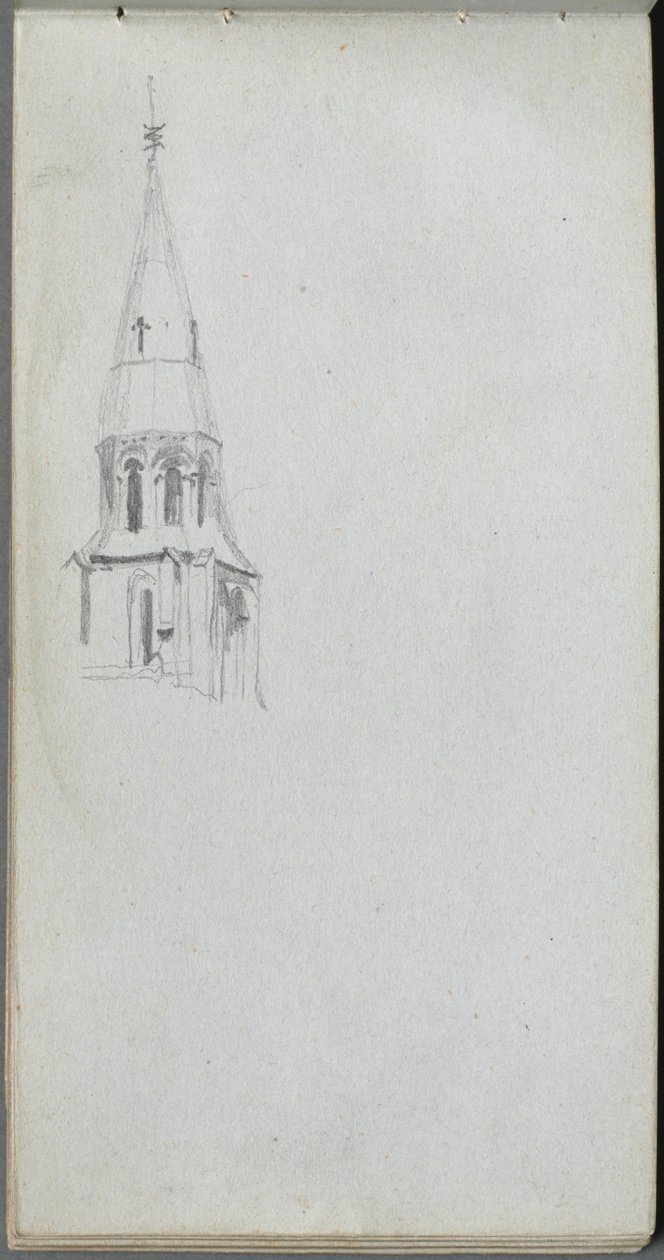 Sketchbook, sayfa 44: Church Spire. by Jean Louis Ernest Meissonier