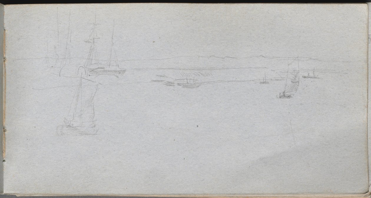 Eskiz defteri, sayfa 94: Deniz manzarası. by Jean Louis Ernest Meissonier