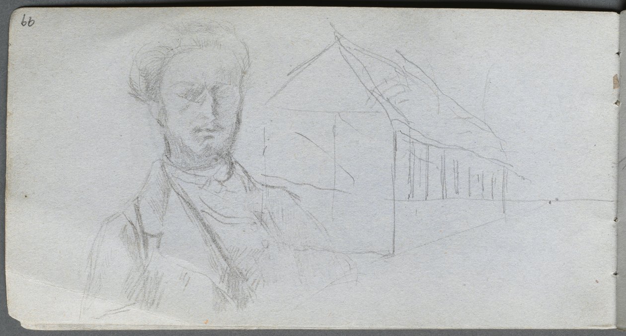 Sketchbook, sayfa 99: Figür Çalışması, Bina. by Jean Louis Ernest Meissonier