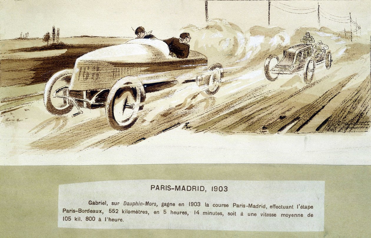 Paris-Madrid yarışı by Ernest Montaut