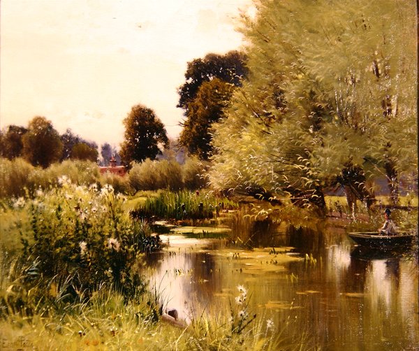 Pang Üzerine, c.1900 (tuval üzerine yağlı boya) by Ernest Parton