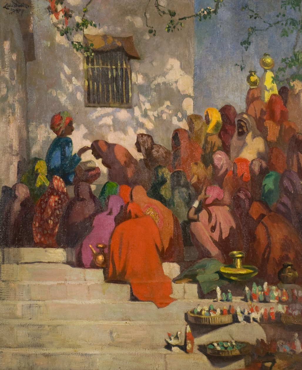 Ganj (veya Hindular ve Pandit), 1922 dolayları (tuval üzerine yağlı boya) by Ernest Stephen Lumsden