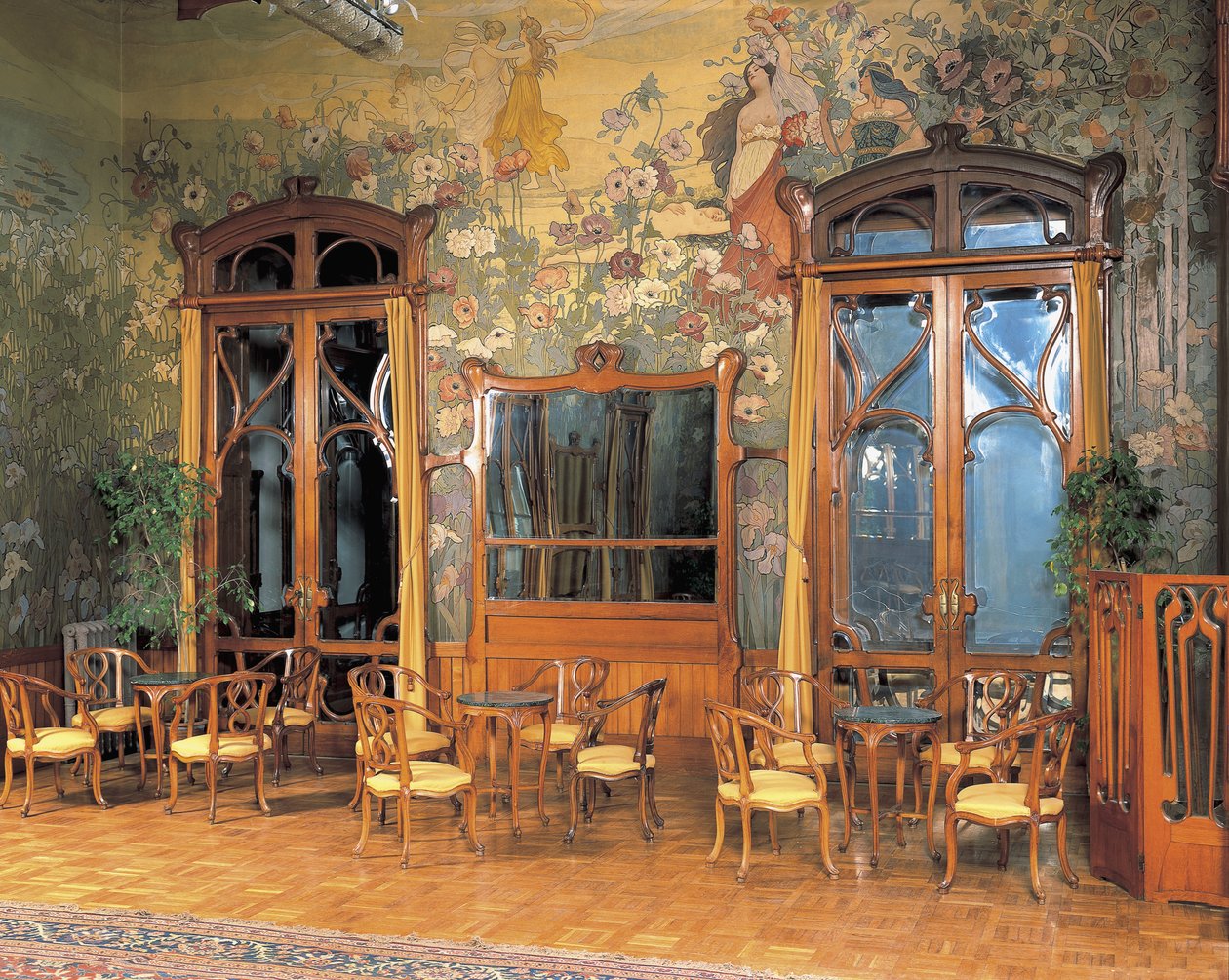 Büyük bir otelin salonunun iç mekanları, Villa Igiea, Palermo, Sicilya, İtalya by Ernesto Basile