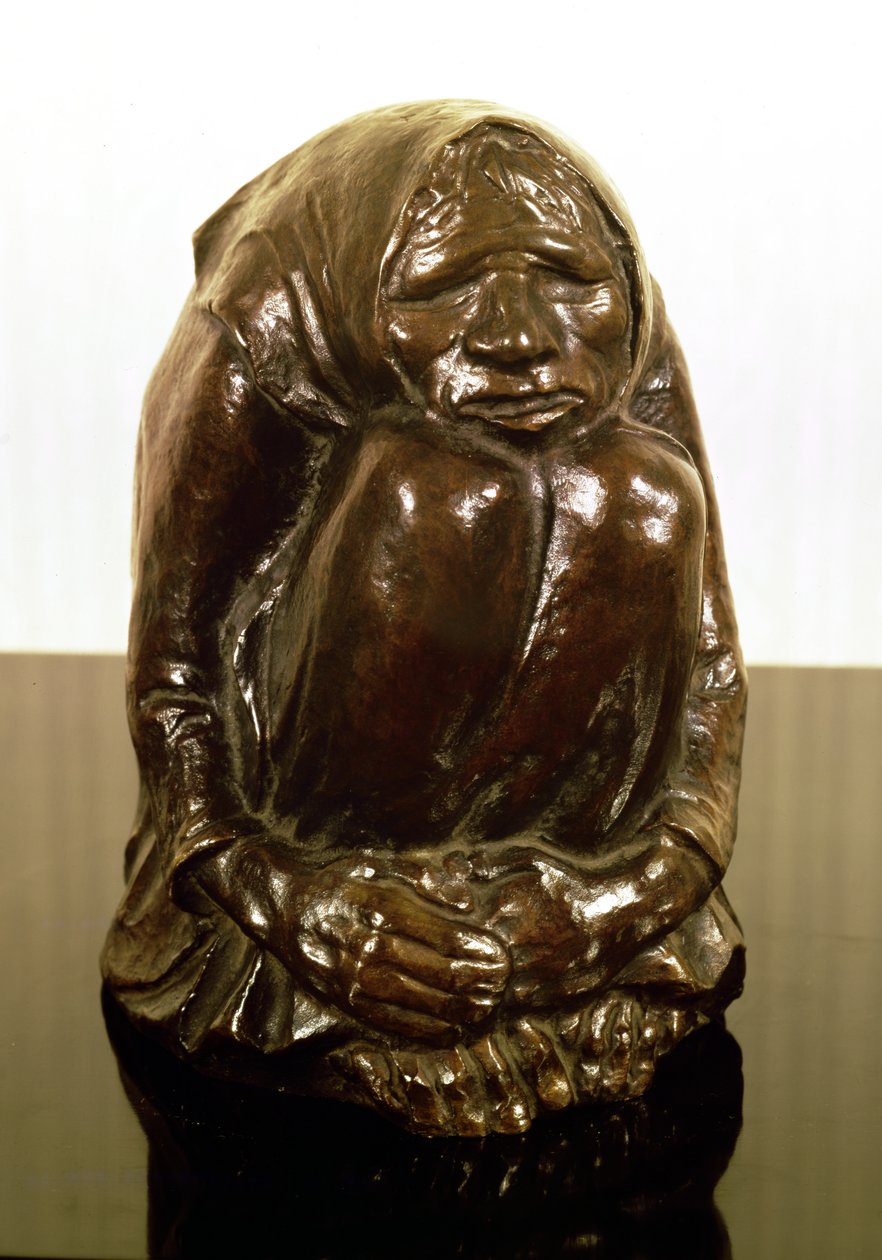 ನಡುಗುತ್ತಿರುವ ಓಲ್ಡ್ ವುಮನ್, c.1937 (ಕಂಚಿನ) ಟರ್ಕ್ by Ernst Barlach