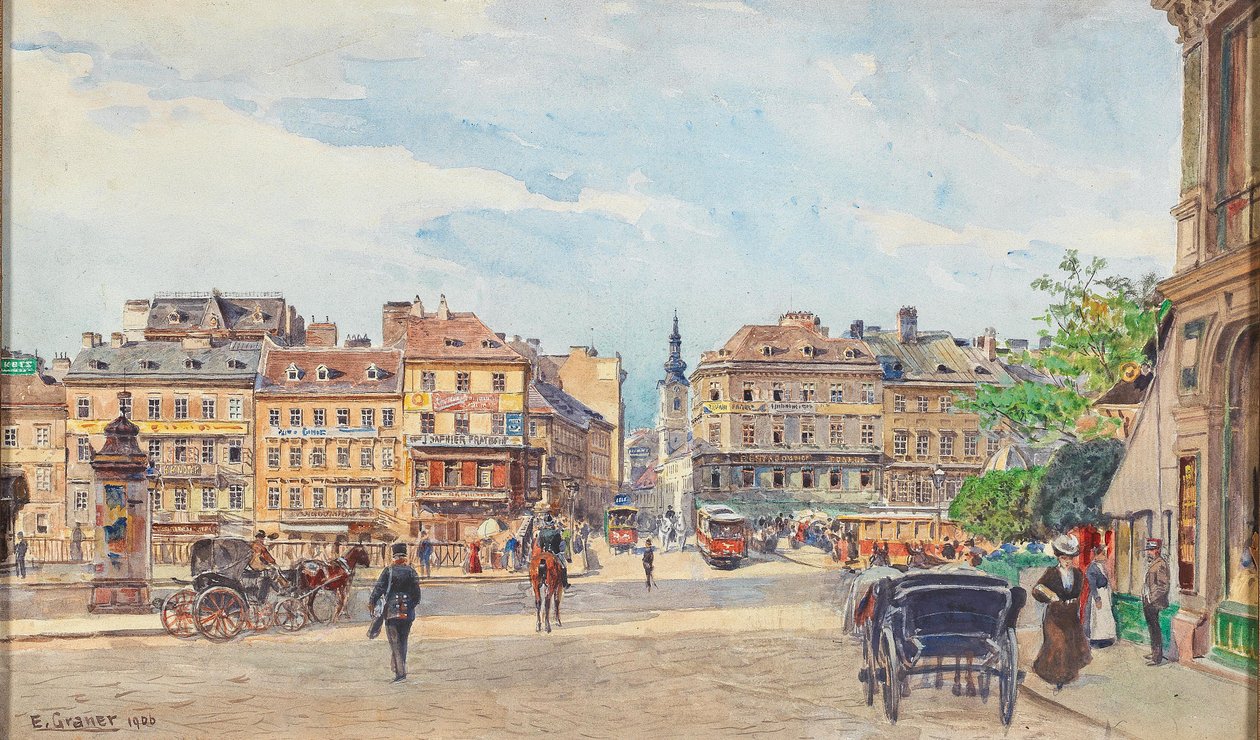 Donaukanal mit Ferdinandsbrucke und Blick in die Taborstraenİngilizce: Ferdinand köprüsü ile Tuna kanalı ve Taborstrassen