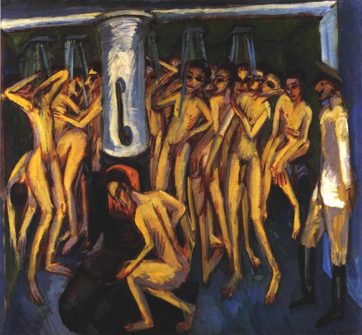 Asker banyosu Almanca: Asker banyosu veya Topçu Mann by Ernst Ludwig Kirchner
