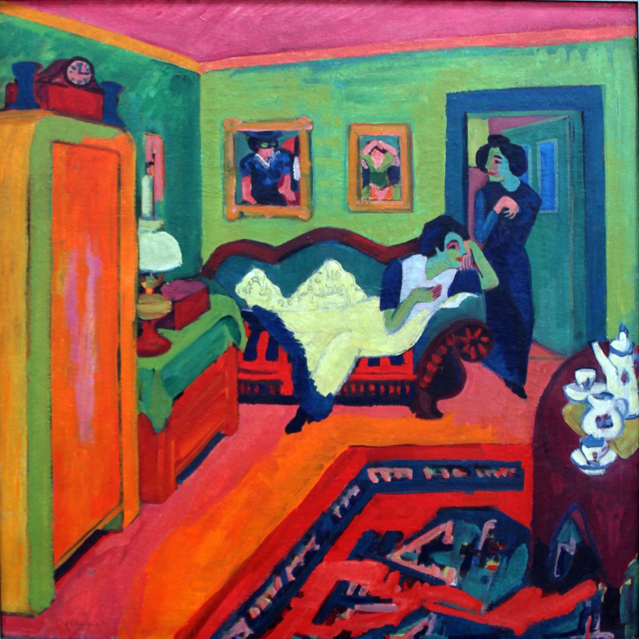 İki kız ile iç by Ernst Ludwig Kirchner