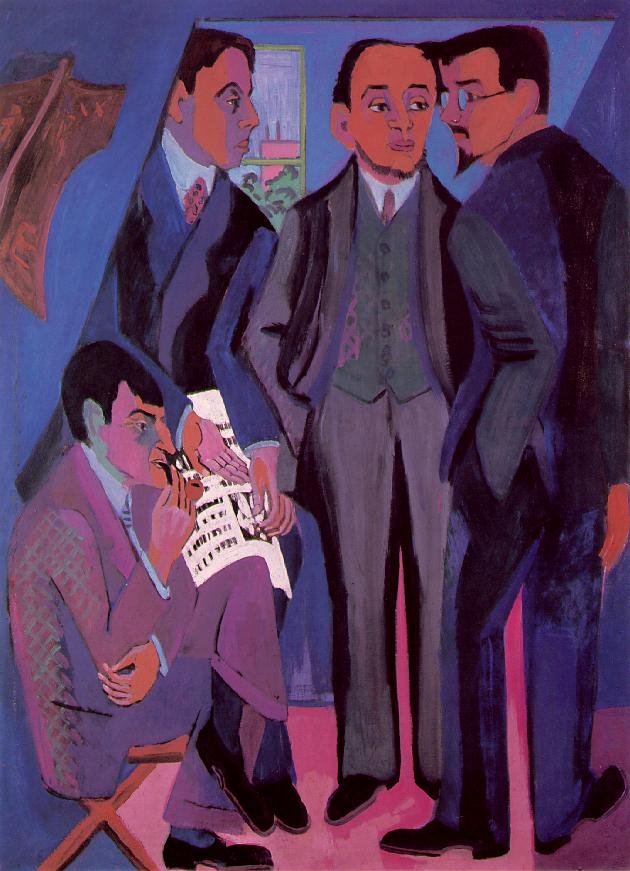A Group of ArtistsEine Kunstlergruppen  by Ernst Ludwig Kirchner