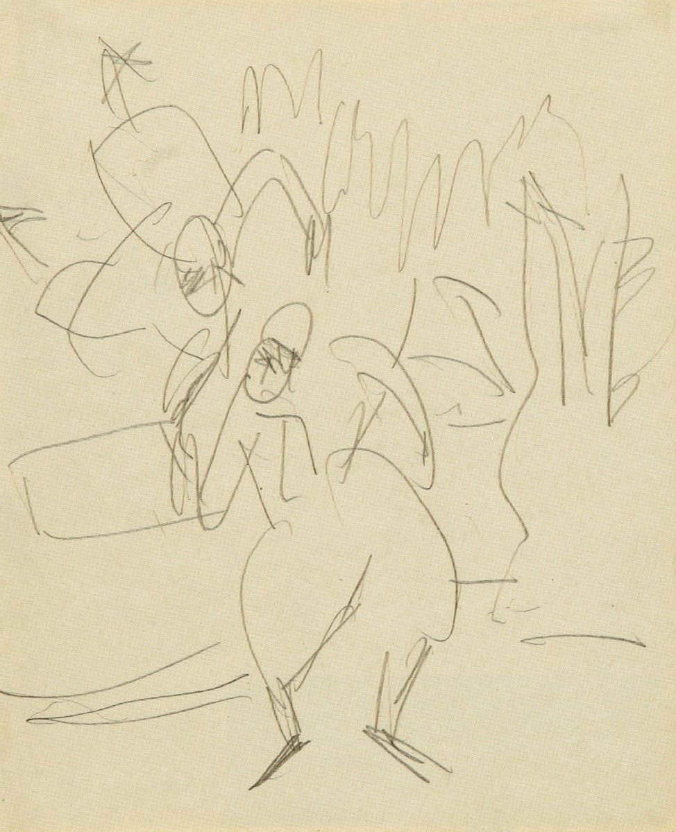 Akrobatlar hareket halinde by Ernst Ludwig Kirchner