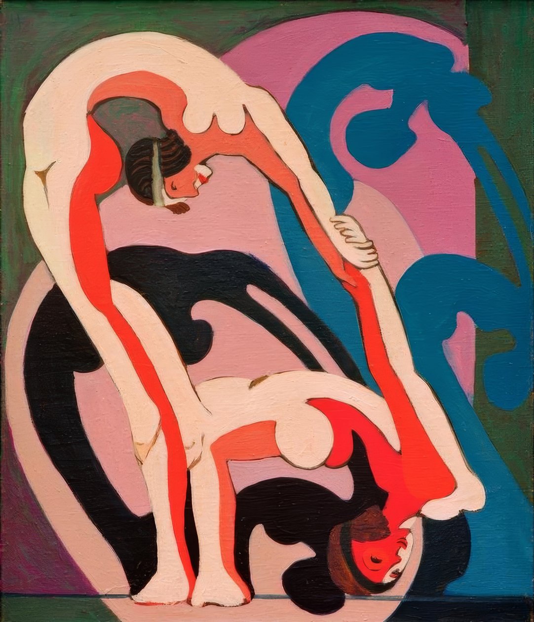 Akrobotenpar - plastik by Ernst Ludwig Kirchner