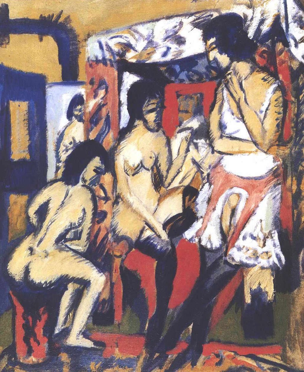 stüdyoda çıplak by Ernst Ludwig Kirchner