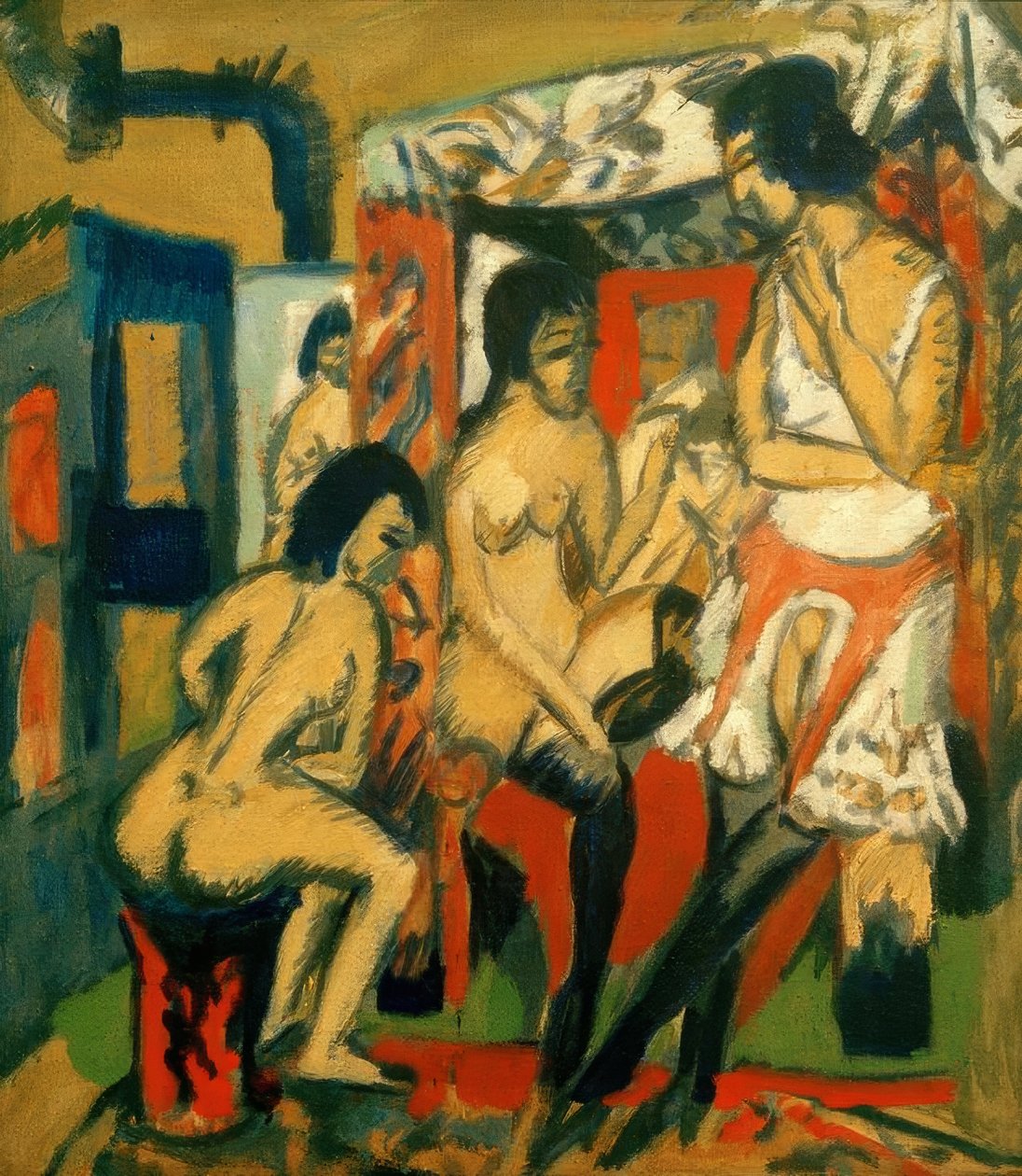stüdyoda çıplaklar by Ernst Ludwig Kirchner