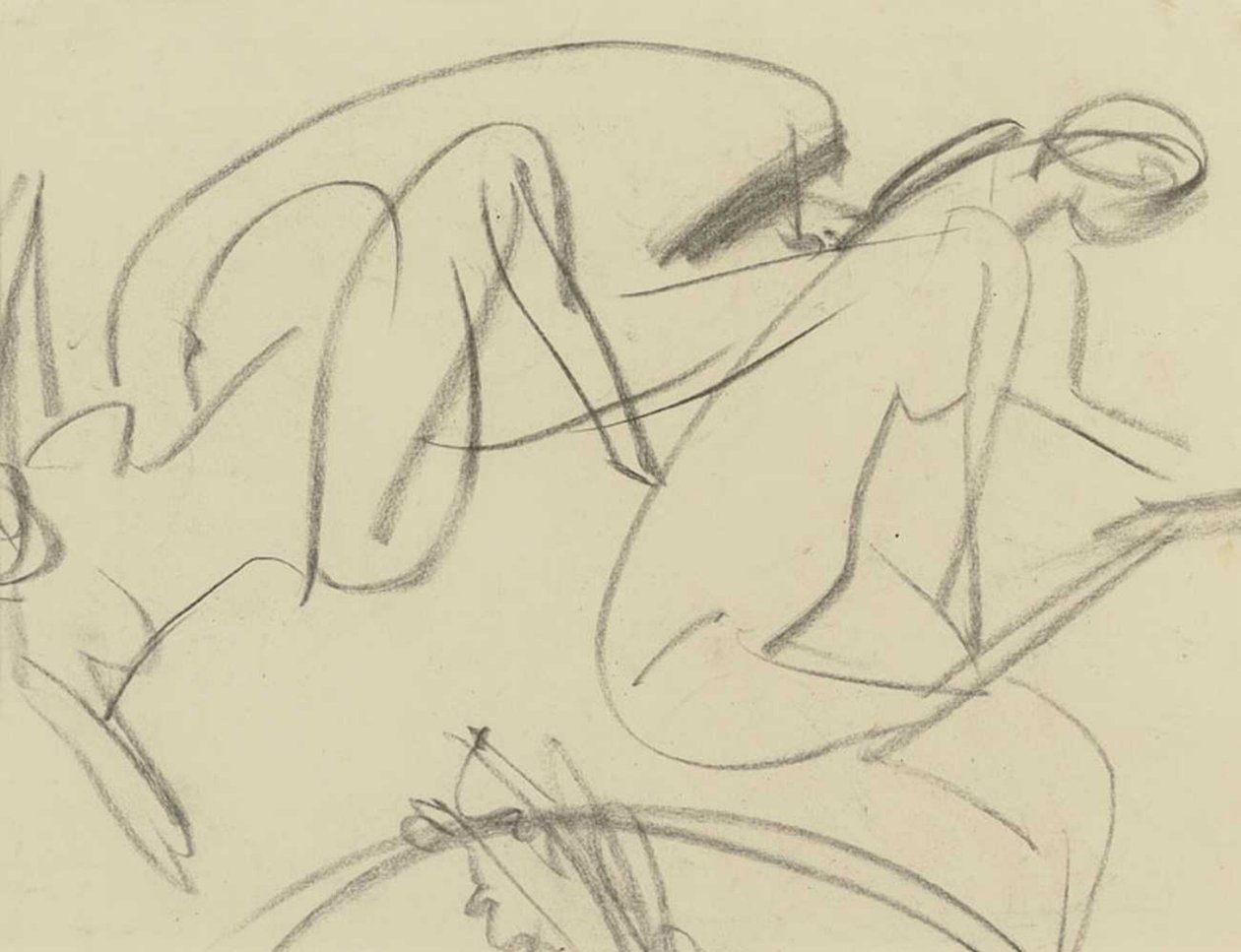 Yıkananların arkasındaki Alp çiftçileri by Ernst Ludwig Kirchner