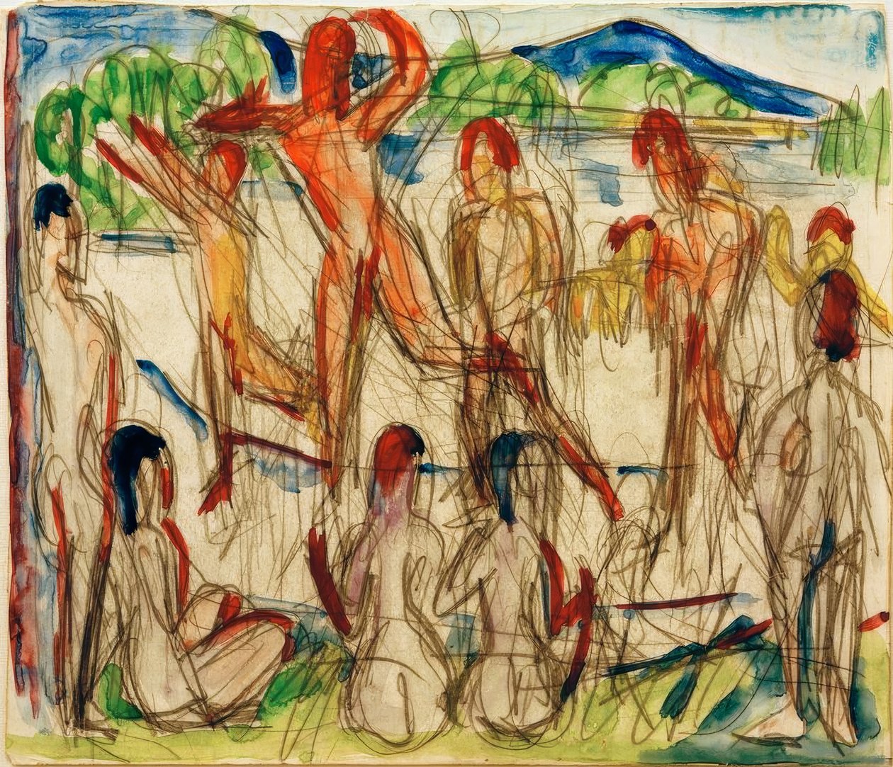 gölde yıkananlar by Ernst Ludwig Kirchner