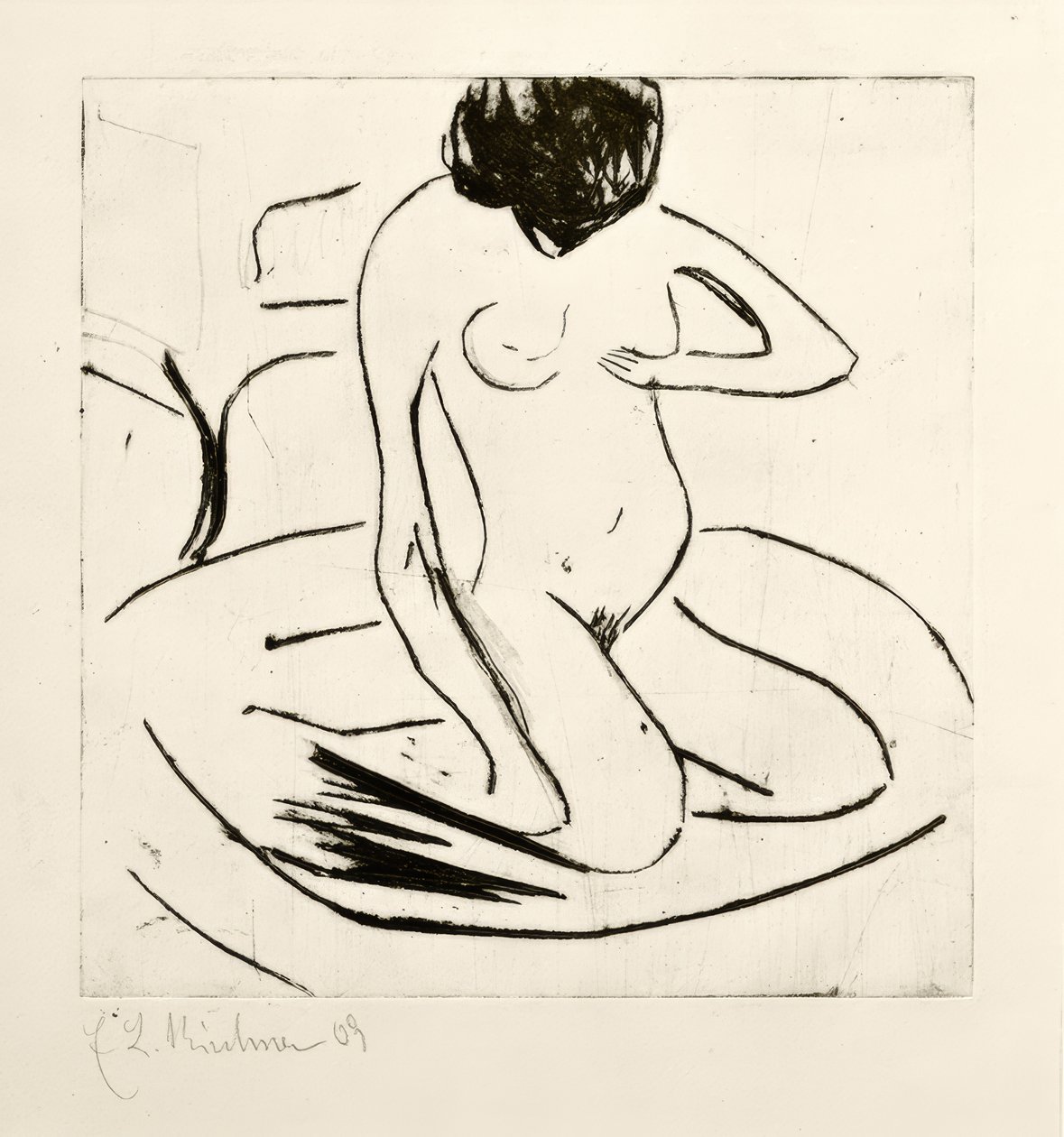 Bir demir sobanın önünde yıkananlar by Ernst Ludwig Kirchner