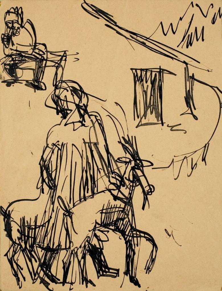 Keçi ile dağ kulübesi by Ernst Ludwig Kirchner