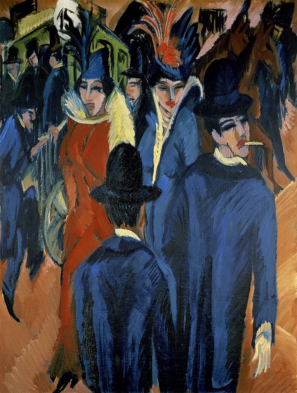 Berlin Sokak Manzarası, 1913 by Ernst Ludwig Kirchner