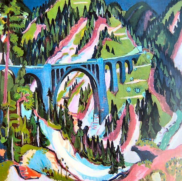 Çayırların yakınında köprü by Ernst Ludwig Kirchner