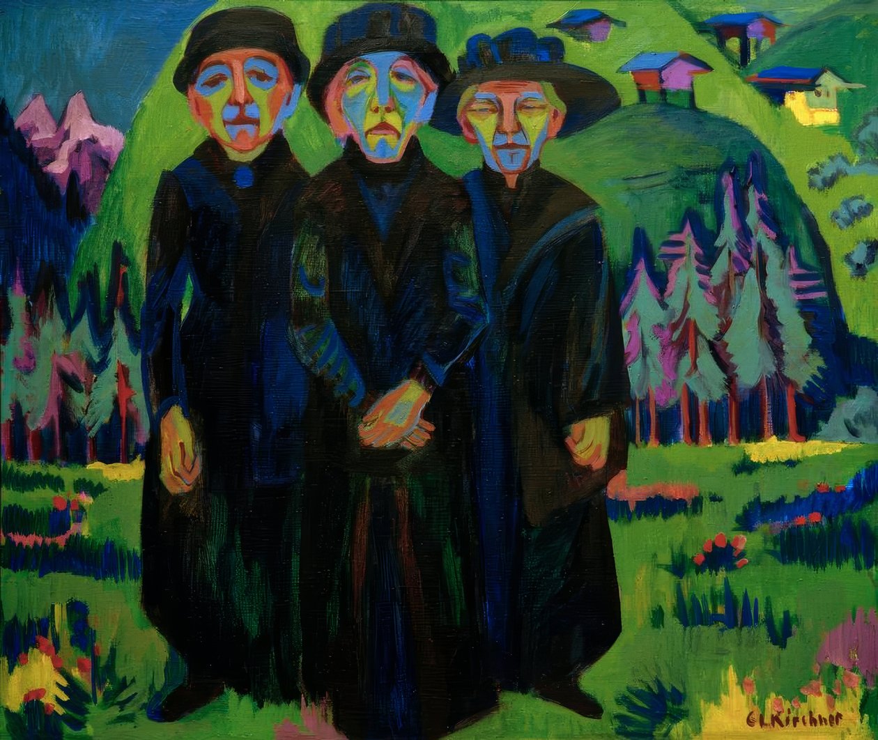 üç yaşlı kadın by Ernst Ludwig Kirchner