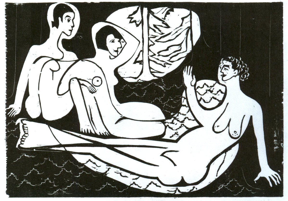 Ormanda üç eylem by Ernst Ludwig Kirchner