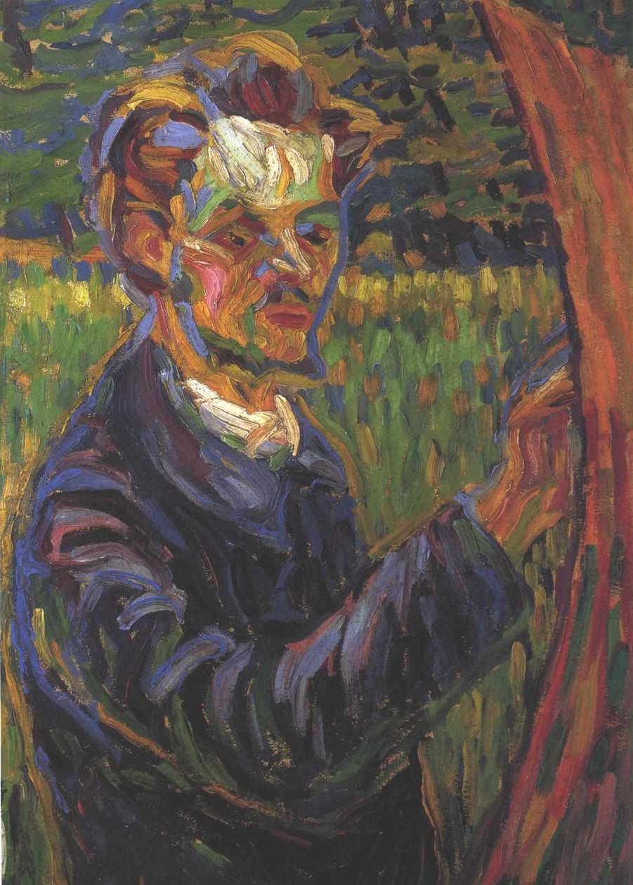 Erich Heckel şövale başında by Ernst Ludwig Kirchner