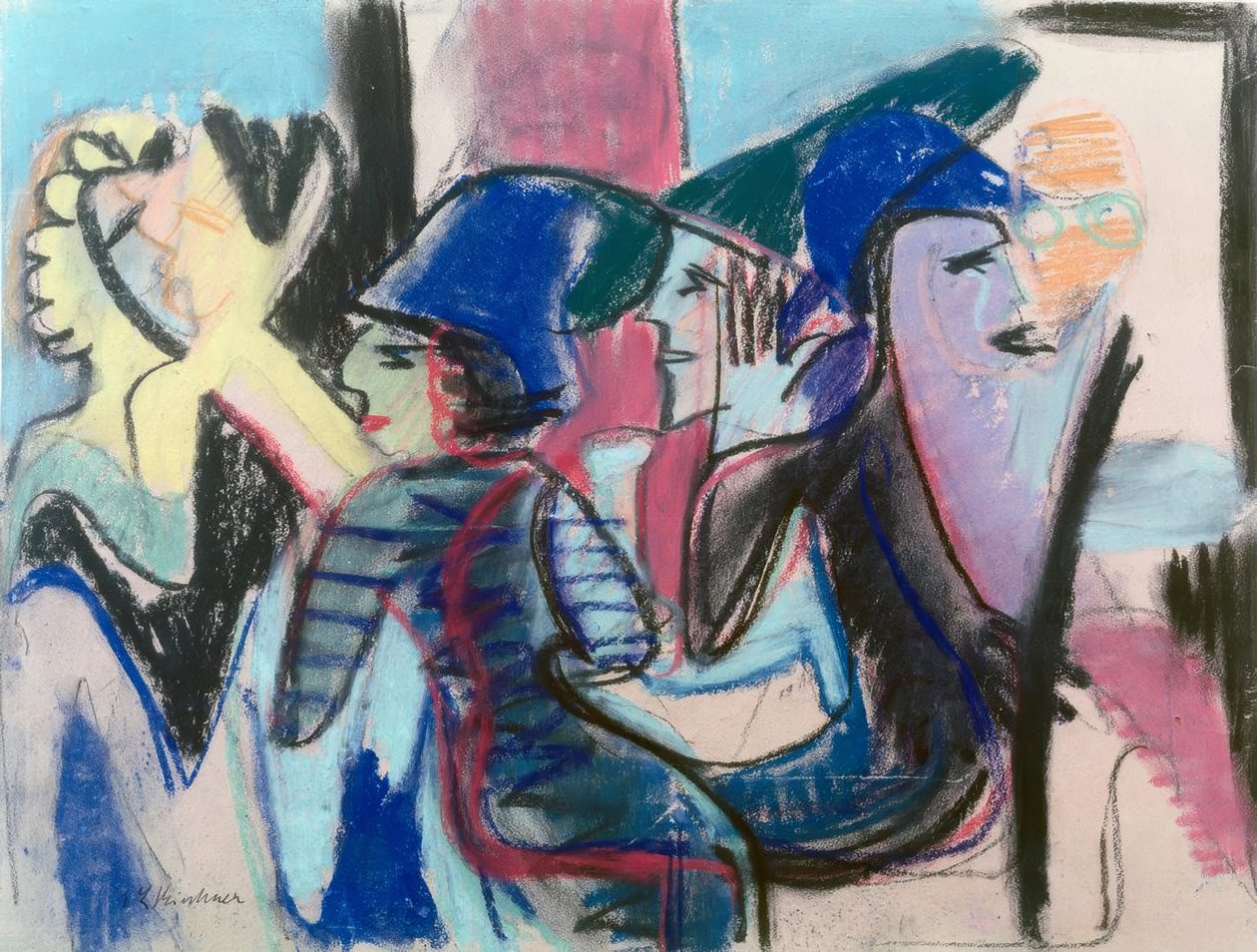 Kafede beş misafir by Ernst Ludwig Kirchner