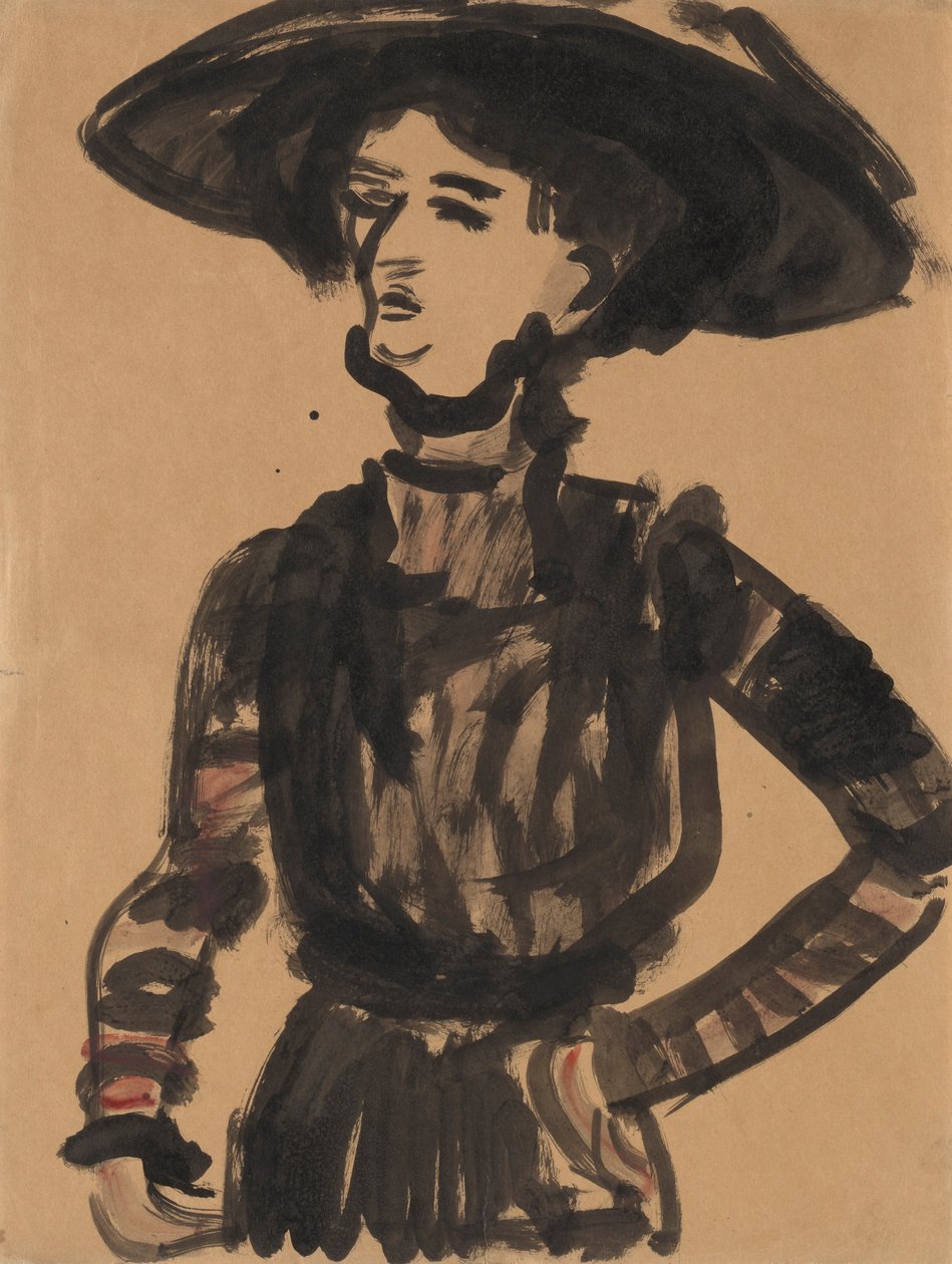 GUGG Siyah Şapkalı Kadın by Ernst Ludwig Kirchner