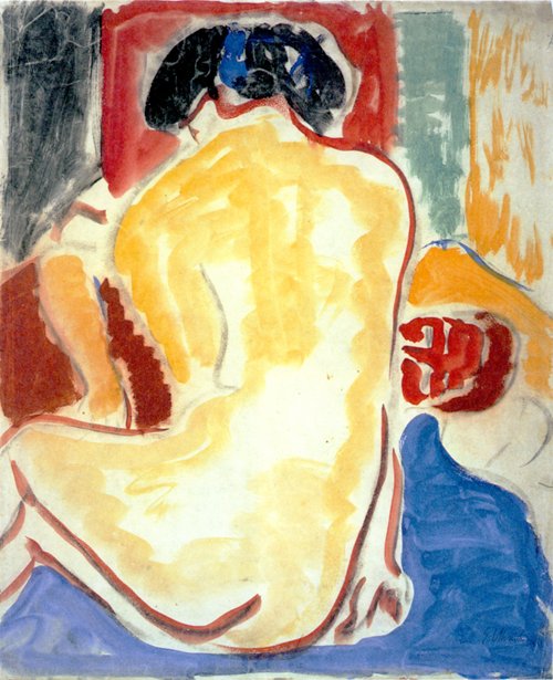 Arkadan sarı çıplak by Ernst Ludwig Kirchner