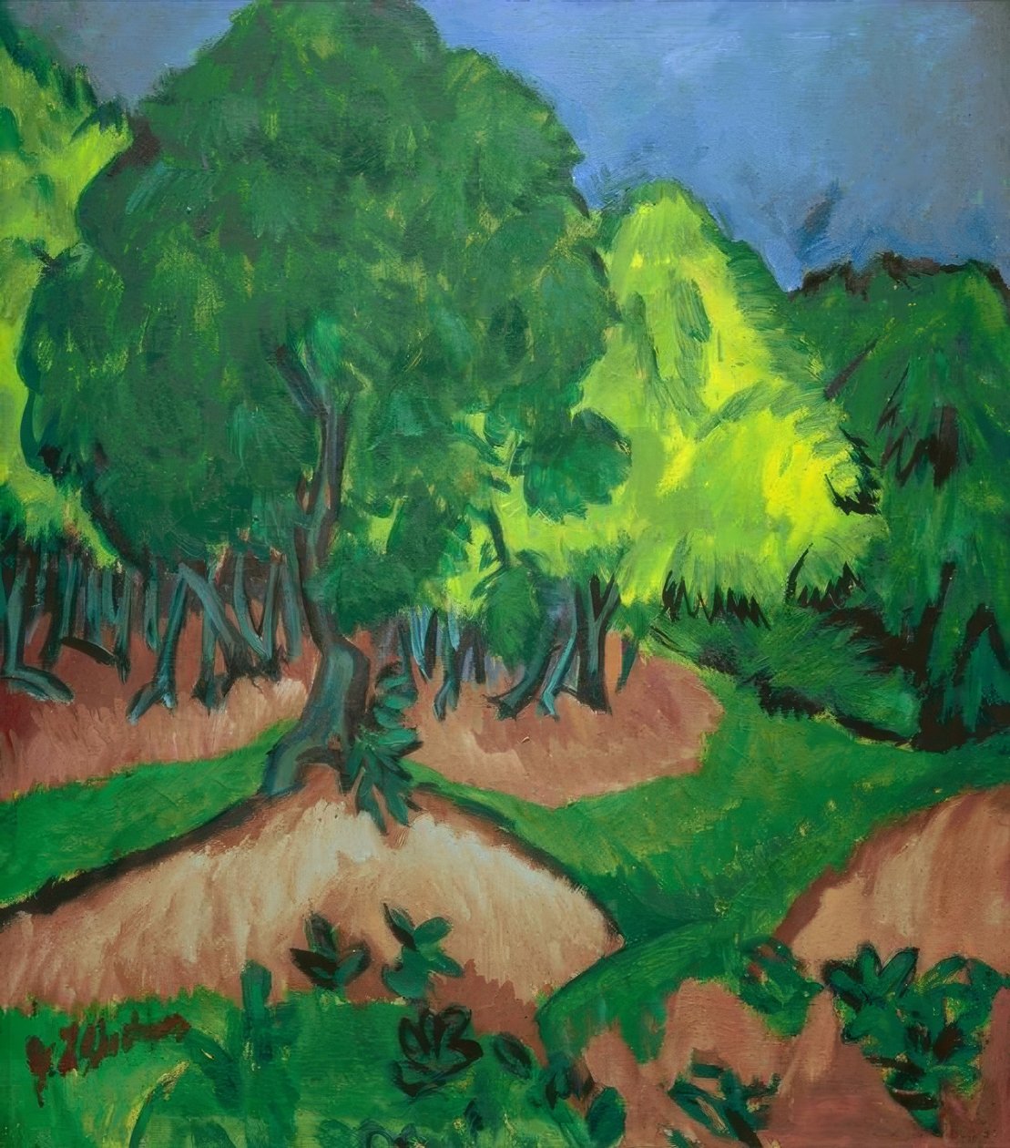Kestane ağacı ile manzara by Ernst Ludwig Kirchner