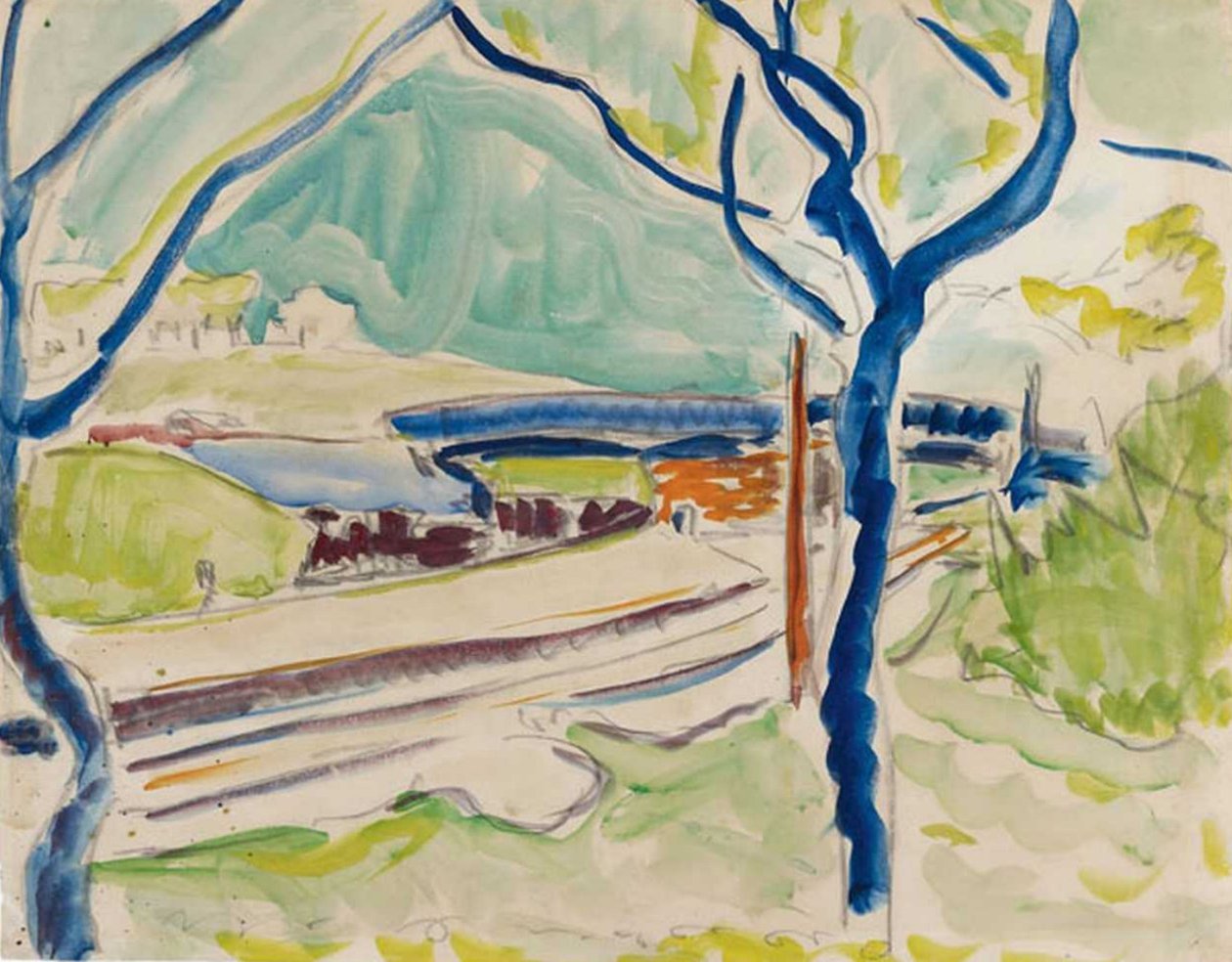 Göl ile manzara by Ernst Ludwig Kirchner