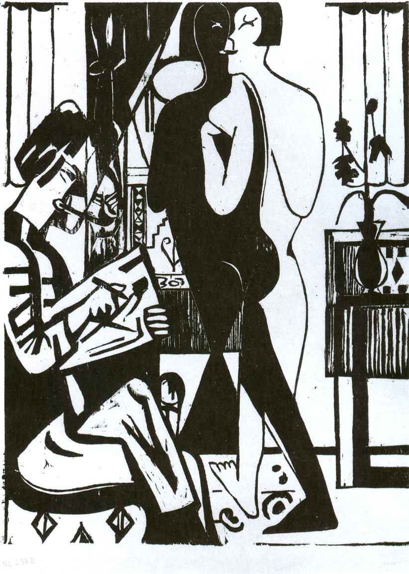 Ressam ve model by Ernst Ludwig Kirchner