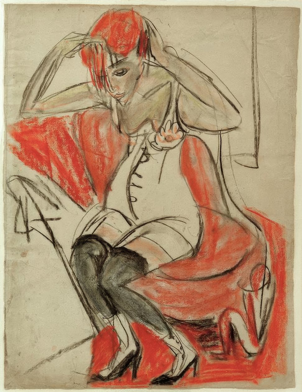Kız menekşe koltukta by Ernst Ludwig Kirchner