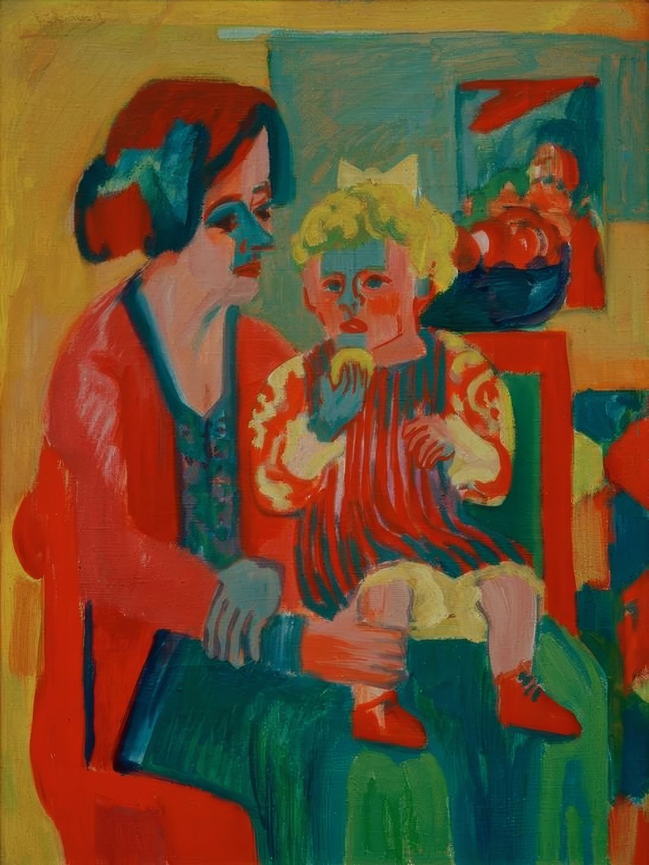 çocuklu kız by Ernst Ludwig Kirchner