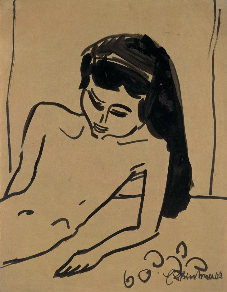 Gevşek saçlı kız by Ernst Ludwig Kirchner