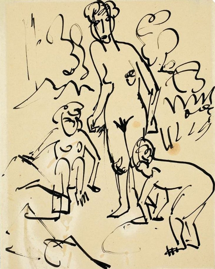 anne ve çocuklar by Ernst Ludwig Kirchner