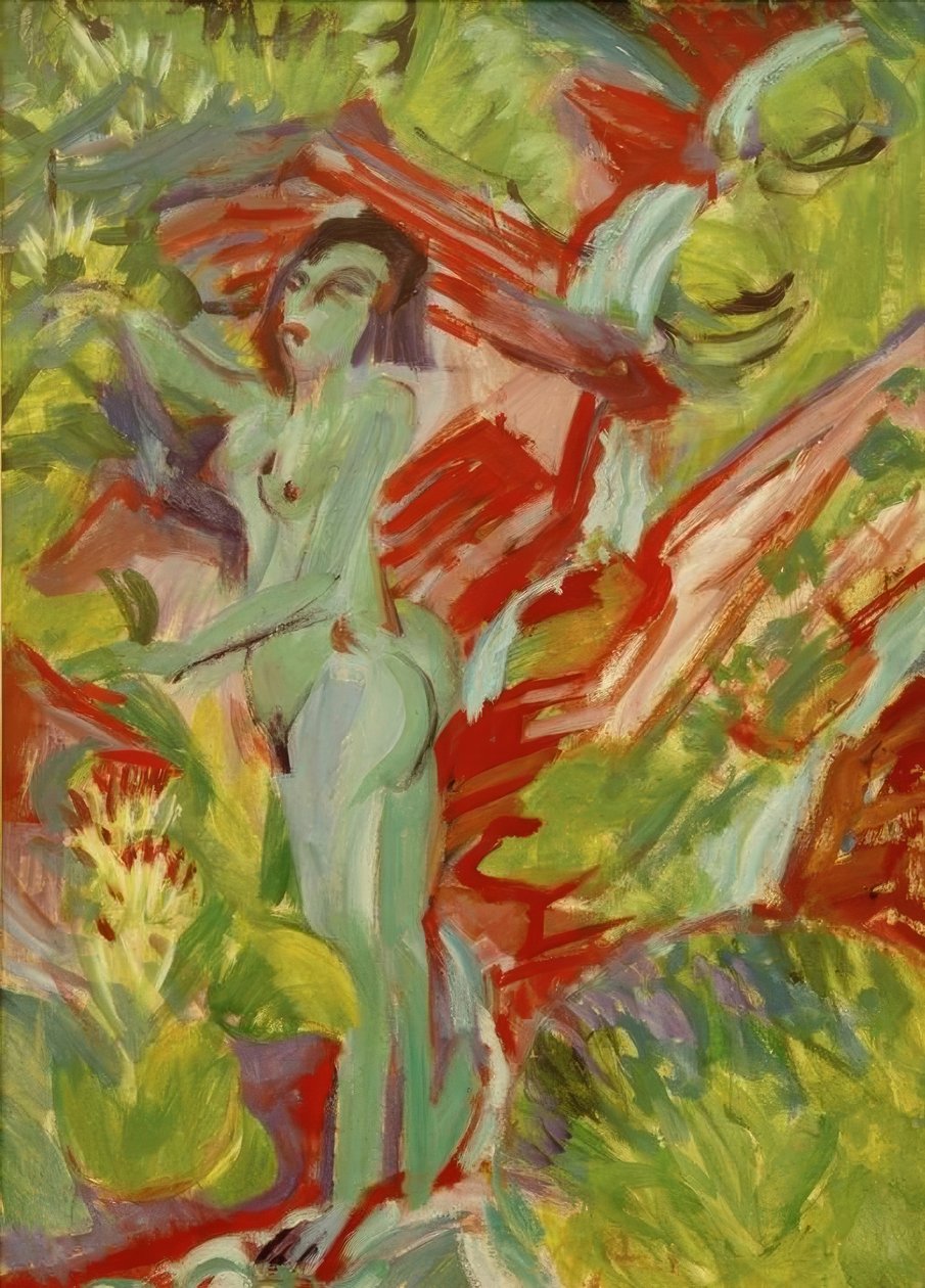 Kaynakta çıplak kadın by Ernst Ludwig Kirchner