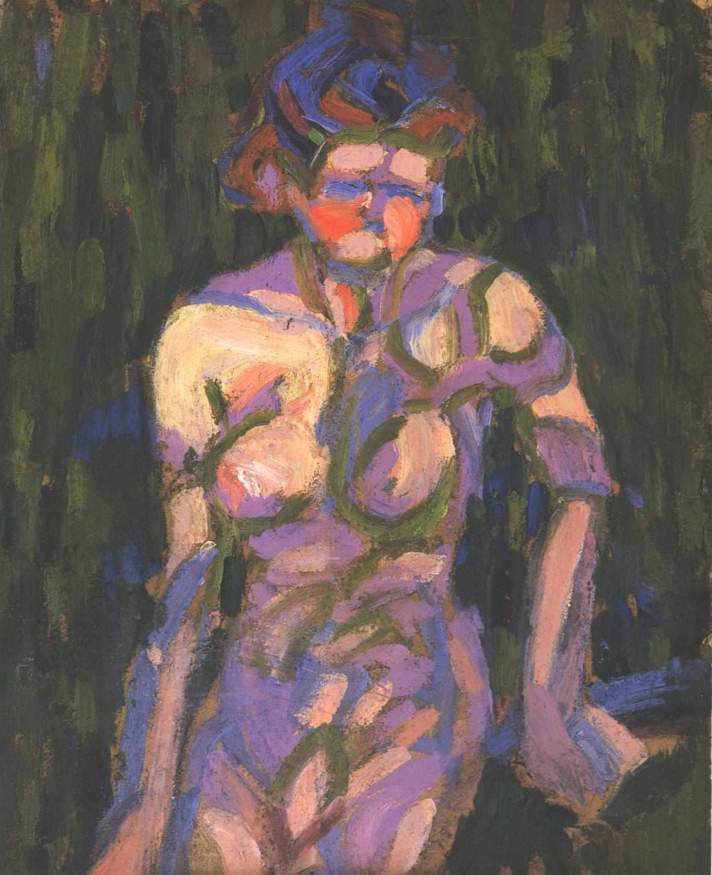 Şube gölge ile çıplak kız by Ernst Ludwig Kirchner