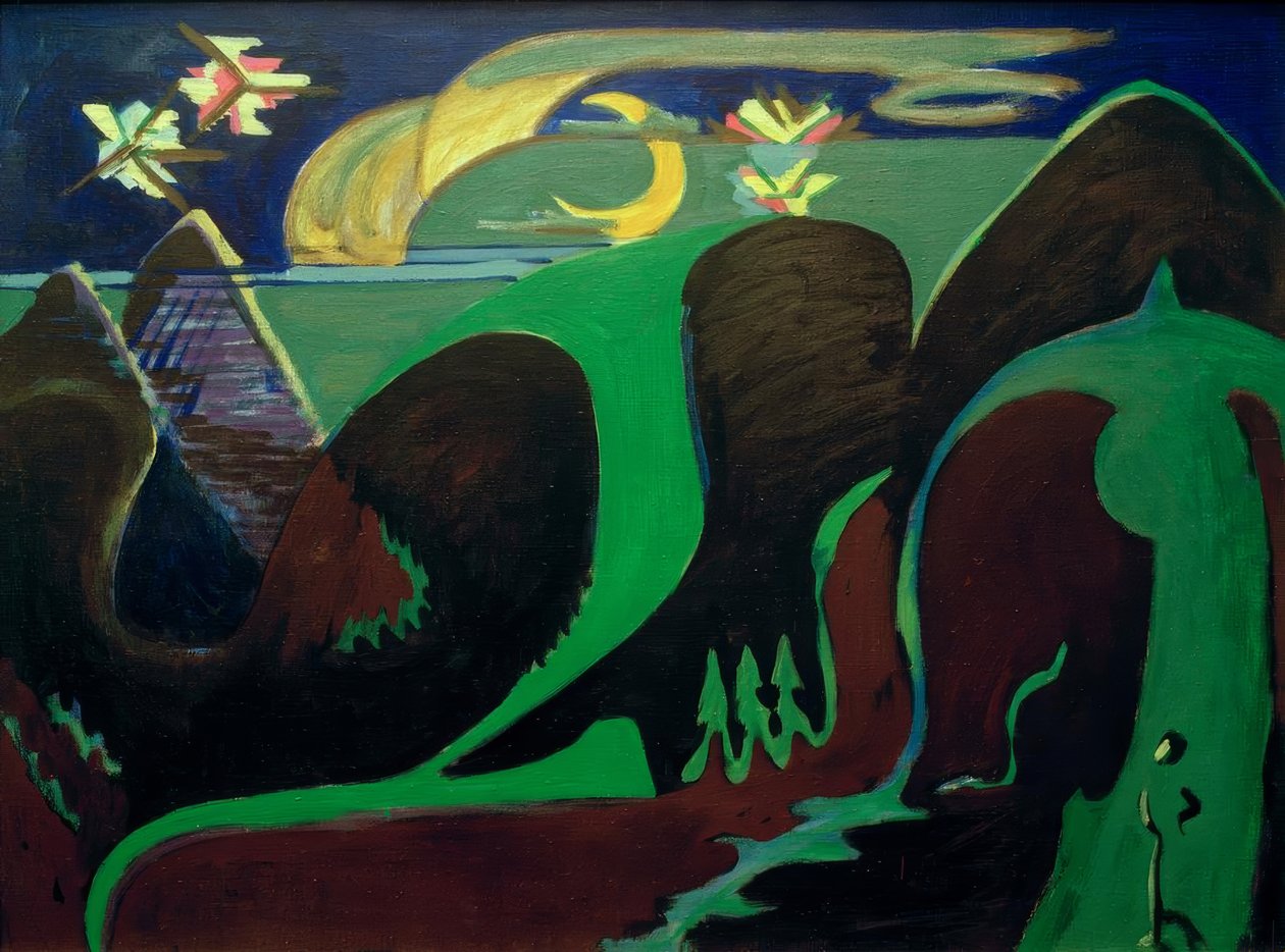 Gece fantezi manzara by Ernst Ludwig Kirchner