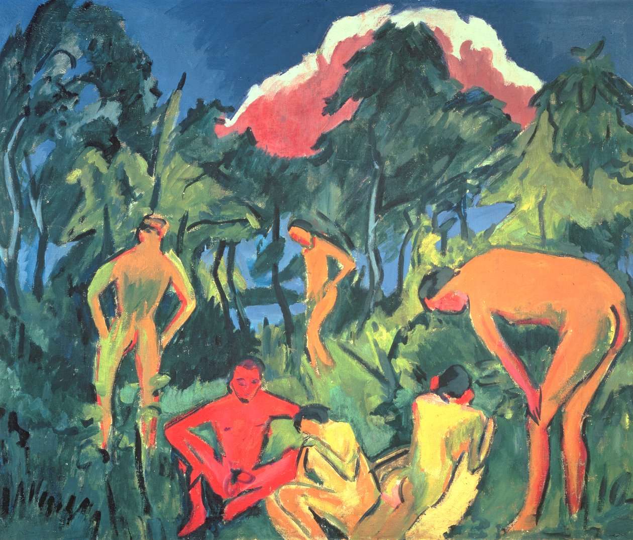 Güneşte Çıplaklar, Moritzburg by Ernst Ludwig Kirchner