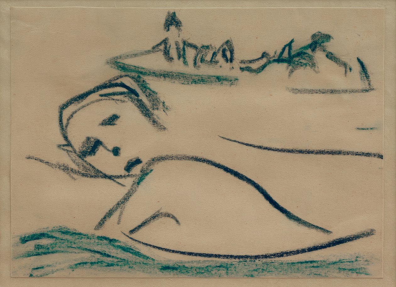 İsimsiz (kız, yüzme) by Ernst Ludwig Kirchner