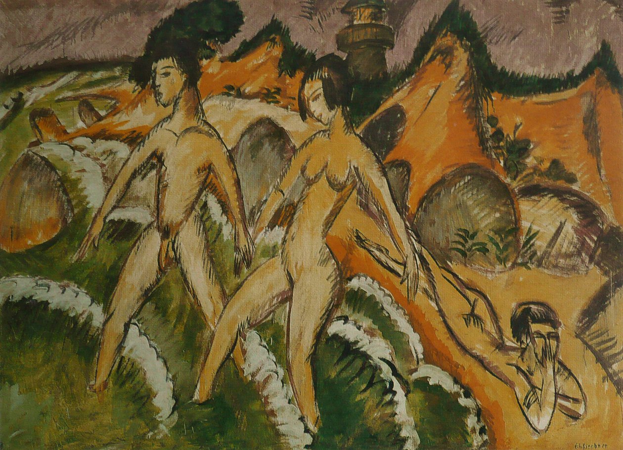 Denize giren insanlar by Ernst Ludwig Kirchner