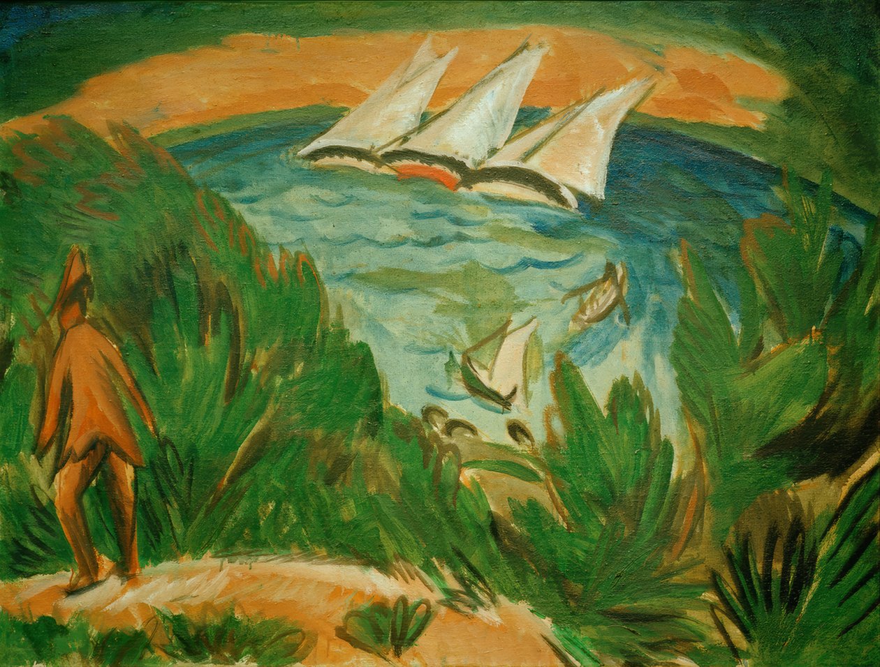 Bir fırtınada yelkenliler by Ernst Ludwig Kirchner