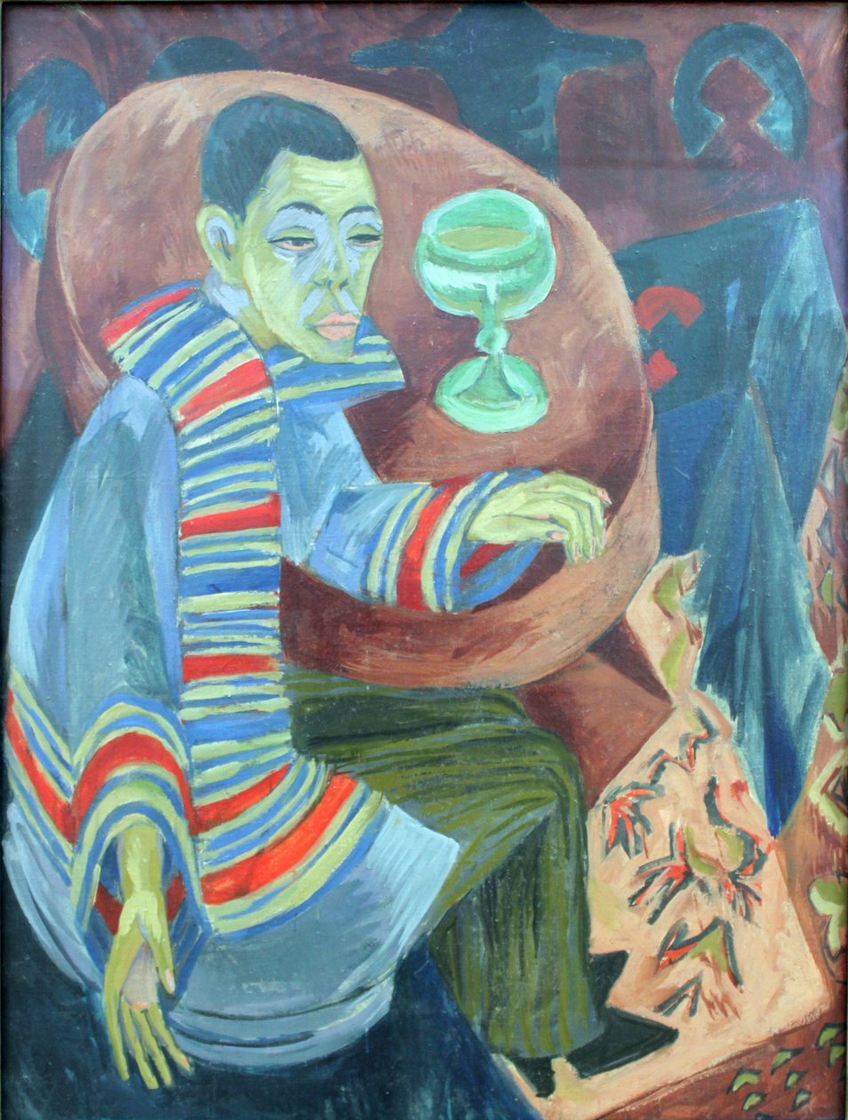 Bir İçici Olarak Otoportre by Ernst Ludwig Kirchner