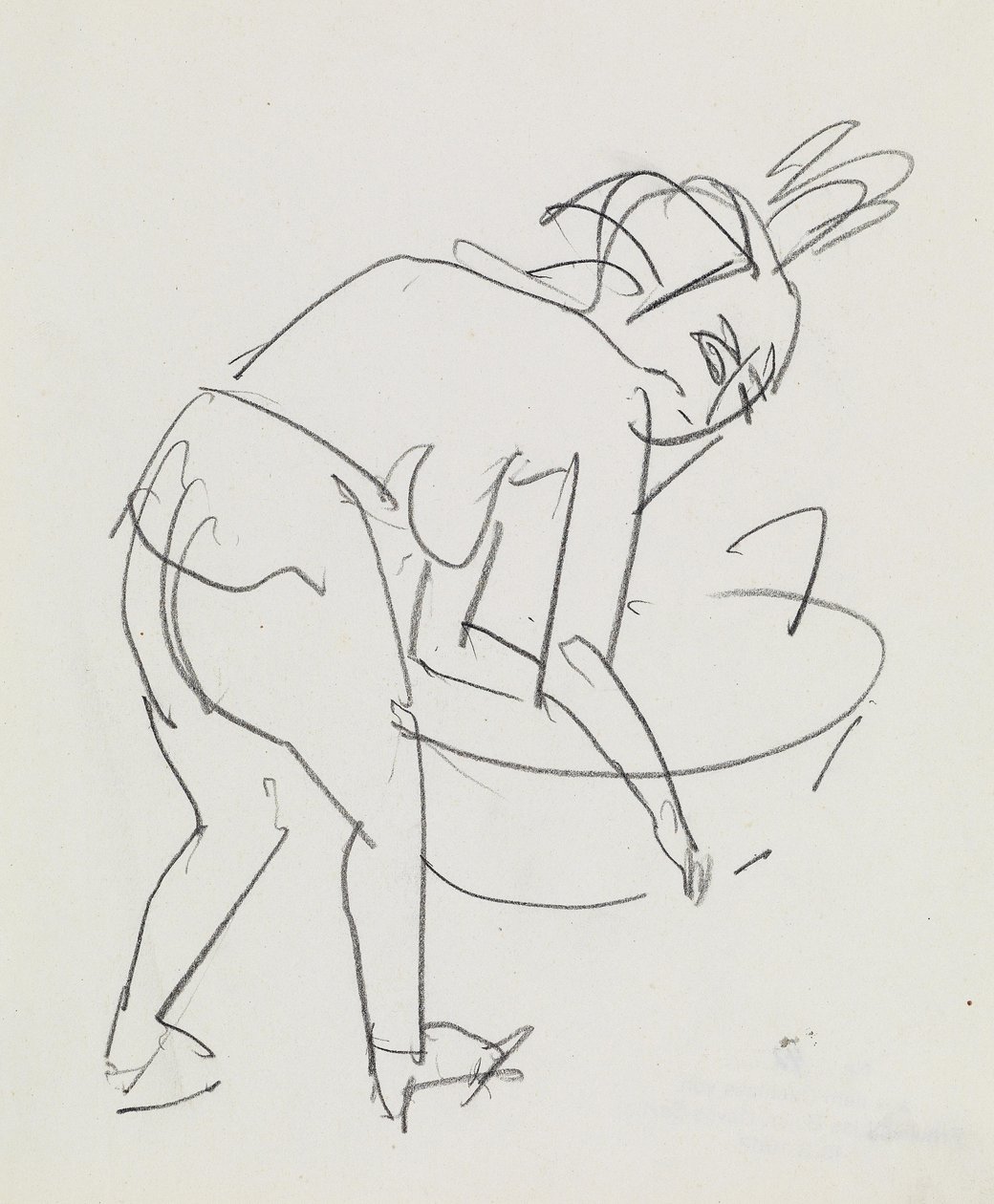 kadın kendini yıkama by Ernst Ludwig Kirchner