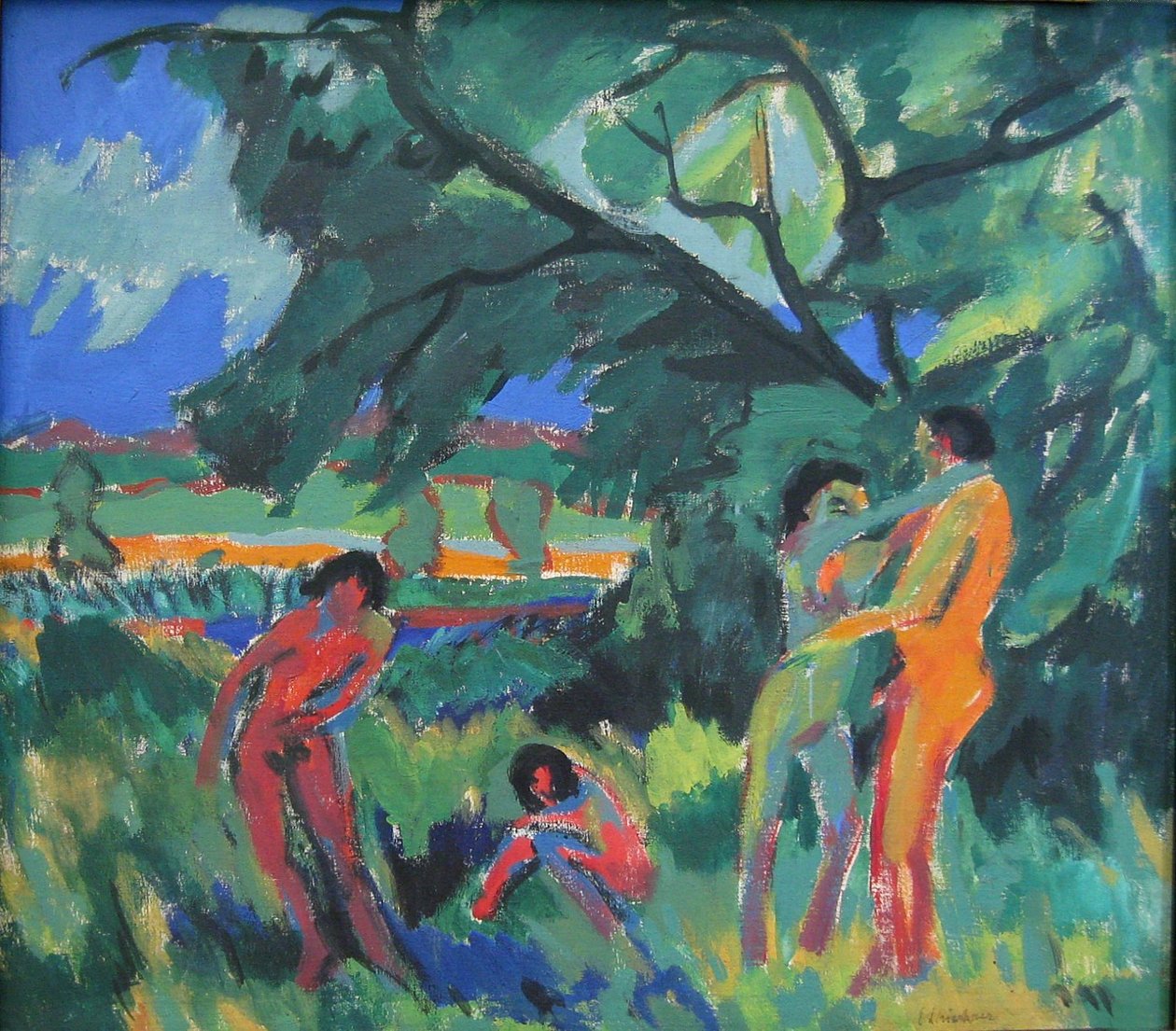 Çıplak insanlar oynuyor by Ernst Ludwig Kirchner